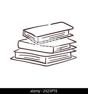 Ein Stapel von Büchern zeigt eine Ikone im Stil der Kunst. Studium, Schulsymboldesign. Vektorillustration auf weißem Hintergrund isoliert. Stock Vektor