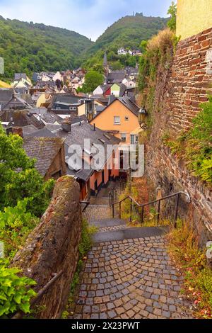 Blick auf Cochem vom Kloster Maria Martental, Deutschland Stockfoto