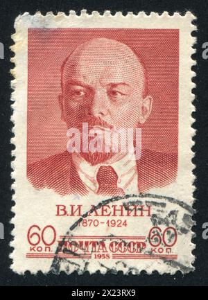 RUSSLAND - CA. 1958: Briefmarke gedruckt von Russland, zeigt Wladimir Lenin, ca. 1958 Stockfoto