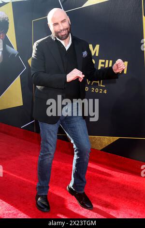 18. April 2024, Los Angeles, Kalifornien, USA: John Travolta nimmt an der Präsentation zum 30. Jahrestag von „Pulp Fiction“ als Eröffnungsfilm des TCM Classic Film Festivals 2024 Teil. (Kreditbild: © Kay Blake/ZUMA Press Wire) NUR REDAKTIONELLE VERWENDUNG! Nicht für kommerzielle ZWECKE! Stockfoto