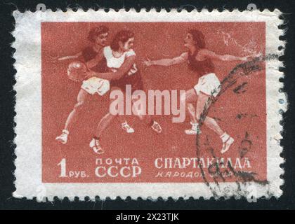 RUSSLAND - CA. 1956: Briefmarke gedruckt von Russland, zeigt Basketball, ca. 1956 Stockfoto