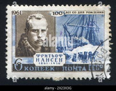 RUSSLAND - CA. 1961: Briefmarke gedruckt von Russland, zeigt Fridtjof Nansen, ca. 1961 Stockfoto