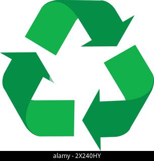 Recycling grünes Zeichen, grünes Symbol, Recycling-Drehpfeil, grüne Pfeile recyceln Stock Vektor