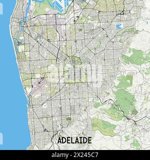 Adelaide, Australien Karte Poster Kunst Stock Vektor