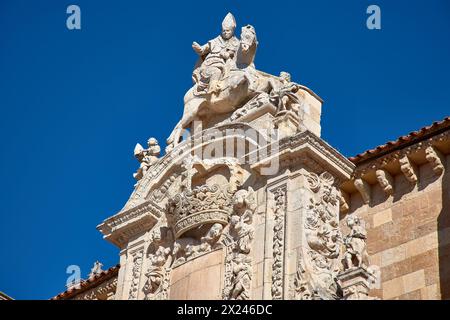 Wappen an der Fassade des Colegiata Real de San Isidoro, Stiftskirche, Basilika, Museum, Leon, Provinz Castilla y Leon Stockfoto