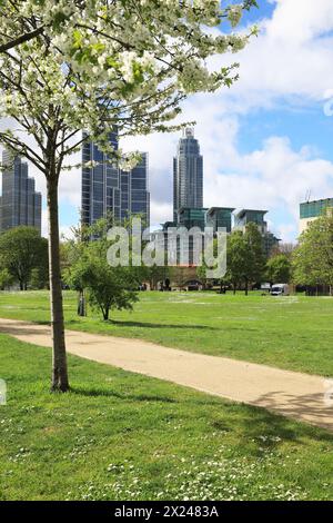 Vauxhall Pleasure Gardens, öffentlicher Park in Kennington im Londoner Borough of Lambeth, der vor der Restauration 1660 eröffnet wurde. Stockfoto