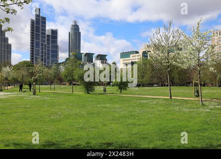 Vauxhall Pleasure Gardens, öffentlicher Park in Kennington im Londoner Borough of Lambeth, der vor der Restauration 1660 eröffnet wurde. Stockfoto