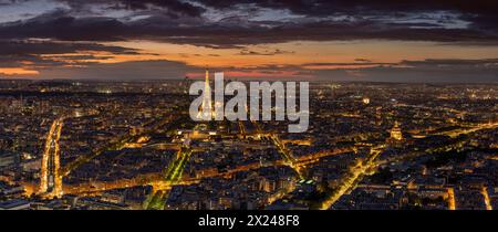 Der Eiffelturm in Paris, Wahrzeichen in der Hauptstadt Frankreichs. Stockfoto