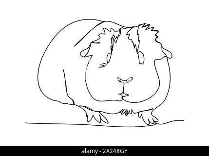 Meerschweinchen. Illustration eines Zeilenvektors. Stock Vektor