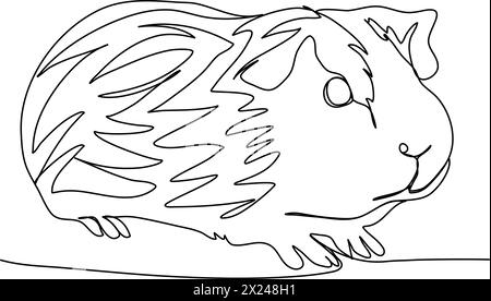 Meerschweinchen. Illustration eines Zeilenvektors. Stock Vektor