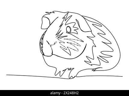 Meerschweinchen. Illustration eines Zeilenvektors. Stock Vektor