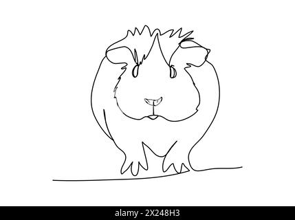 Meerschweinchen. Illustration eines Zeilenvektors. Stock Vektor
