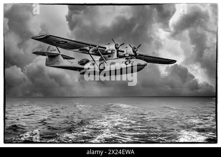 WW2 Küsten- und Schifffahrtsschutz PBY-5A Catalina Wasserflugzeug. Stockfoto