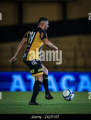 Novo Horizonte, Brasilien. April 2024. SP - NOVO HORIZONTE - 04/19/2024 - BRASILEIRO B 2024, NOVORIZONTINO x CRB - Danilo Barcelos Novorizontino Spieler während eines Spiels gegen CRB im Stadion Jorge Ismael de Biasi für die brasilianische B 2024 Meisterschaft. Foto: Pedro Zacchi/AGIF Credit: AGIF/Alamy Live News Stockfoto