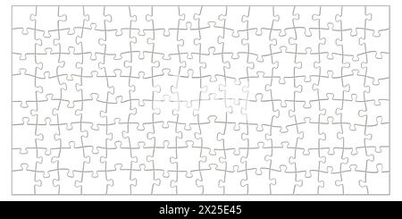 Puzzle Puzzles Stücke Mockup Illustration, isoliert auf weißem Hintergrund. Stockfoto