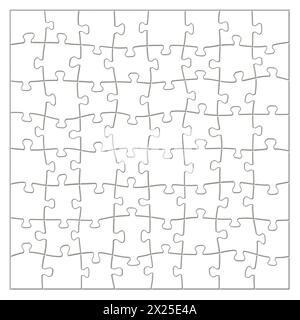 Puzzle Puzzles Stücke Mockup Illustration, isoliert auf weißem Hintergrund. Stockfoto