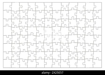 Puzzle Puzzles Stücke Mockup Illustration, isoliert auf weißem Hintergrund. Stockfoto