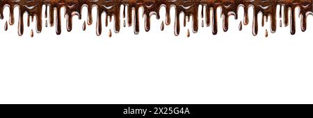 Zusammenfassung der geschmolzenen Schokolade. Dekoration Hintergrund. Hand gezeichnete Aquarellillustration. Stockfoto