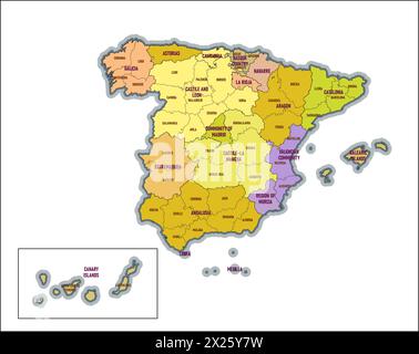 Verwaltungskarte von Spanien Stock Vektor