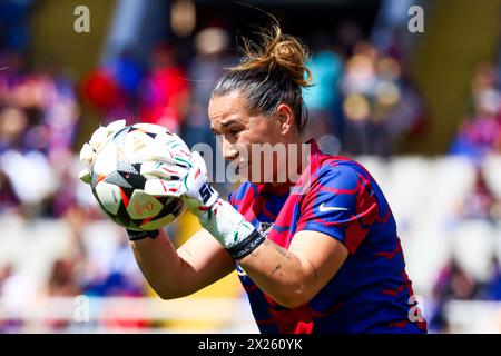 Barcelona, Spanien. April 2024. Barcelona, Spanien, 20. April 2024: Während des Fußballspiels der UEFA Women's Champions League zwischen dem FC Barcelona und Chelsea FC bei den Estadi Olimpic Lluis Companys in Barcelona, Spanien (Judit Cartiel/SPP) Credit: SPP Sport Press Photo. /Alamy Live News Stockfoto