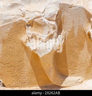 Ägypten, Fayum, Hawara, kleines Freilichtmuseum in der Nähe der Pyramide von Amenemhat III: Krokodilschwänze, wahrscheinlich repräsentiert der Gott Sobek. Stockfoto