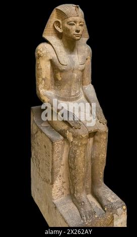 Ägypten, Kairo, Ägyptisches Museum, Statue von Amenemhat III. Aus Hawara. Stockfoto