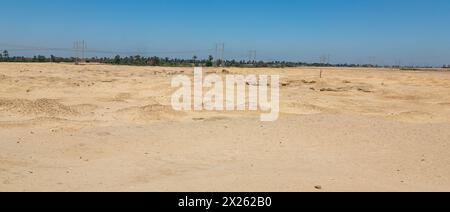 Ägypten, Hawara, in der Nähe der Pyramide von Amenemhat III. : Eine römische Siedlung, die die ersten Fayum-Porträts gab, die in einer dokumentierten Ausgrabung gefunden wurden. Stockfoto