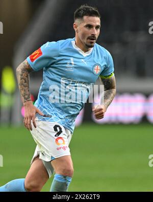 April 2024; CommBank Stadium, Sydney, NSW, Australien: A-League Football, WESTERN Sydney Wanderers gegen Melbourne City; Jamie Maclaren aus Melbourne City Stockfoto