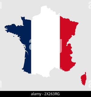 Frankreich Karte Symbol Form, Reise Web flach Konzept Symbol Symbol Vektor Illustration . Stock Vektor