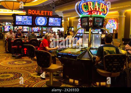 Las Vegas, Nevada.  Casino-Spieltischen. Stockfoto