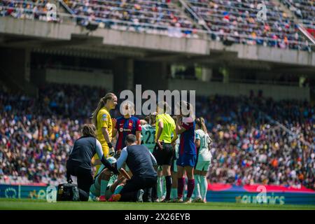 Barcelona, Spanien, 20. April 2024. Frauen Champions League - Halbfinale - erste Liga - FC Barcelona gegen Chelsea FC. Quelle: Joan Gosa/Alamy Live News Stockfoto