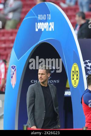 Madrid, Spanien. April 2024. firo : 10.04.2024, Fußball, UEFA CHAMPIONS LEAGUE, Saison 2023/2024, UCL, CL, Viertelfinale, First Leg, Atletico Madrid - BVB, Borussia Dortmund Sebastian KEHL, BVB/dpa/Alamy Live News Stockfoto