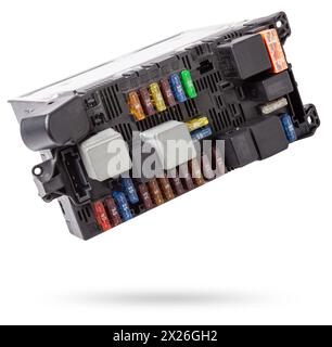 Kfz-Sicherungen Box in verschiedenen Farben und jede Farbe ist für den spezifischen Wert des Schutzes in Ampere definiert verantwortlich. Katalog der Ersatz-p Stockfoto