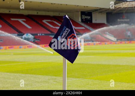 Bristol, England, 20. April 2024: Eckflagge beim FA Womens Super League Spiel zwischen Bristol City und Liverpool FC in Ashton Gate (Promediapix/SPP) Stockfoto