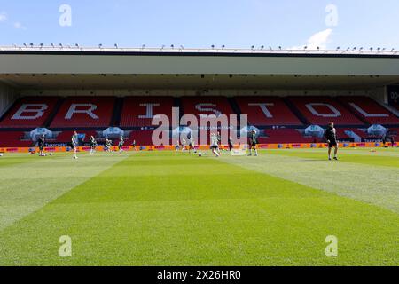 Bristol, England, 20. April 2024: Vorbereitungen vor dem Spiel der FA Womens Super League zwischen Bristol City und Liverpool FC in Ashton Gate (Promediapix/SPP) Stockfoto