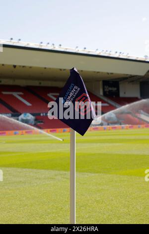 Bristol, England, 20. April 2024: Eckflagge beim FA Womens Super League Spiel zwischen Bristol City und Liverpool FC in Ashton Gate (Promediapix/SPP) Stockfoto