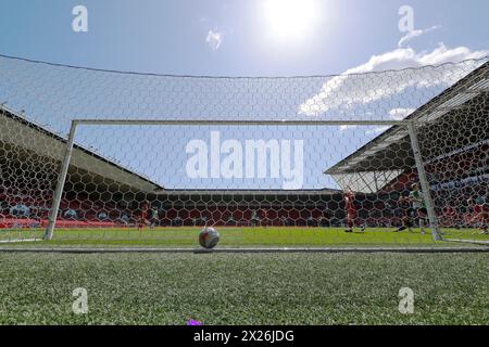 Bristol, England, 20. April 2024: Sophie Roman Haug (10 Liverpool) hat ein Tor während des FA Womens Super League-Spiels zwischen Bristol City und Liverpool FC im Ashton Gate (Promediapix/SPP). /Alamy Live News Stockfoto