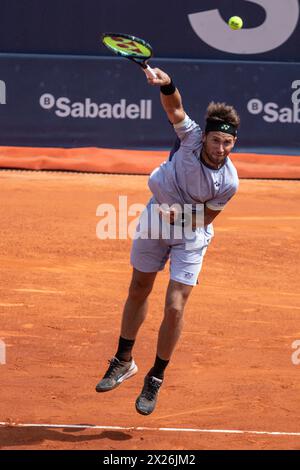 Barcelona, Barcelona, Spanien. April 2024. Casper Ruud von Norwegen während des Halbfinals der Barcelona Open Banc Sabadell Trofeo Conde de de Godo am 20. April 2024 in Barcelona, Spanien. (Kreditbild: © Marti Segura Ramoneda/ZUMA Press Wire) NUR REDAKTIONELLE VERWENDUNG! Nicht für kommerzielle ZWECKE! Stockfoto