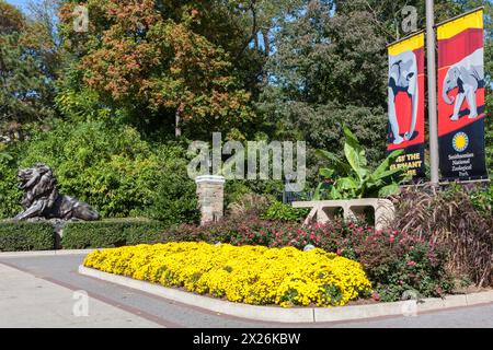 Smithsonian National Zoological Park (National Zoo), Washington, D.C. Eingang. Stockfoto