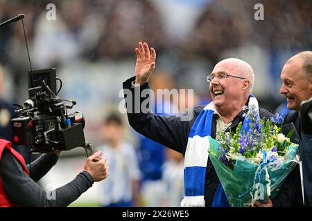 Der legendäre Fußballtrainer Sven-Göran Svennis Eriksson wird vor dem Fußballspiel am Samstag zwischen IFK Göteborg und IFK Norrköping in Gamla gefeiert Stockfoto