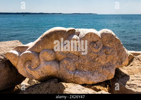 Uferpromenade, Hafenstadt Piran an der Adriaküste mit venezianischem Flair, Slowenien, Piran, Slowenien Stockfoto