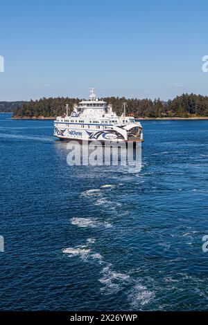 BC Ferries Salish Raven Ankunft am Swartz Bay Terminal auf Vancouver Island Stockfoto