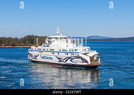BC Ferries Salish Raven Ankunft am Swartz Bay Terminal auf Vancouver Island Stockfoto