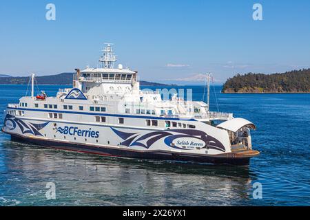 BC Ferries Salish Raven Ankunft am Swartz Bay Terminal auf Vancouver Island Stockfoto