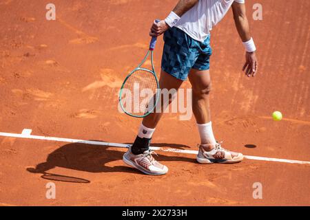 Barcelona, Barcelona, Spanien. April 2024. Tomas Etcheverry von Argentinien während des Halbfinals der Barcelona Open Banc Sabadell Trofeo Conde de Godo am 20. April 2024 in Barcelona, Spanien. (Kreditbild: © Marti Segura Ramoneda/ZUMA Press Wire) NUR REDAKTIONELLE VERWENDUNG! Nicht für kommerzielle ZWECKE! Stockfoto