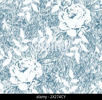 botanisches Hintergrundmuster. Abstraktes Blumenmuster. Künstlerisches nahtloses Muster. Modische Vorlage für Design Stock Vektor