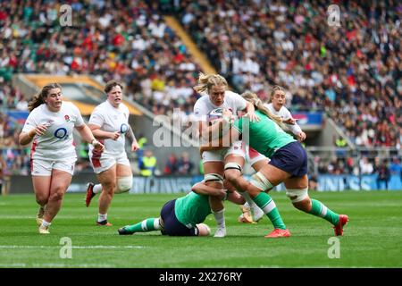 London, Großbritannien. April 2024. England gegen Irland spielen im Twickenham Stadium für die Guinness Women's Six Nations. London, UK Credit: ️ Elsie Kibue/Alamy Live News Stockfoto