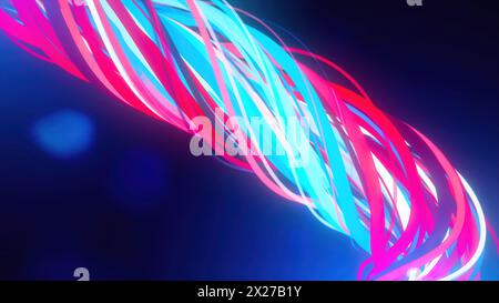 Abstrakter, farbenfroher Spline. Computergeneriertes 3D-Rendering Stockfoto
