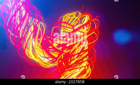 Abstrakter, farbenfroher Spline. Computergeneriertes 3D-Rendering Stockfoto