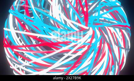 Abstrakter, farbenfroher Spline. Computergeneriertes 3D-Rendering Stockfoto